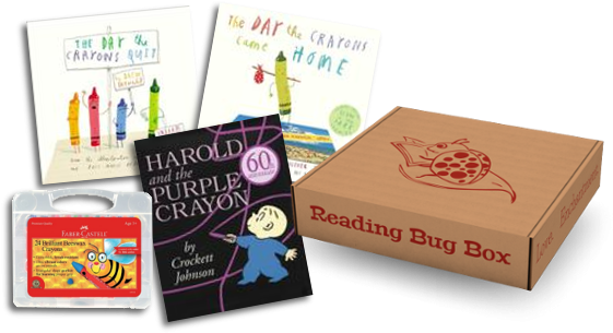 We Love Art At The Reading Bug And Think It Goes Hand - Harold And The Purple Crayon Purple Crayon Books (586x318), Png Download
