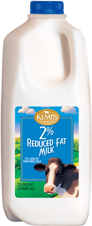 2% Reduced Fat Milk - Whole Milk Half Gallon (333x800), Png Download