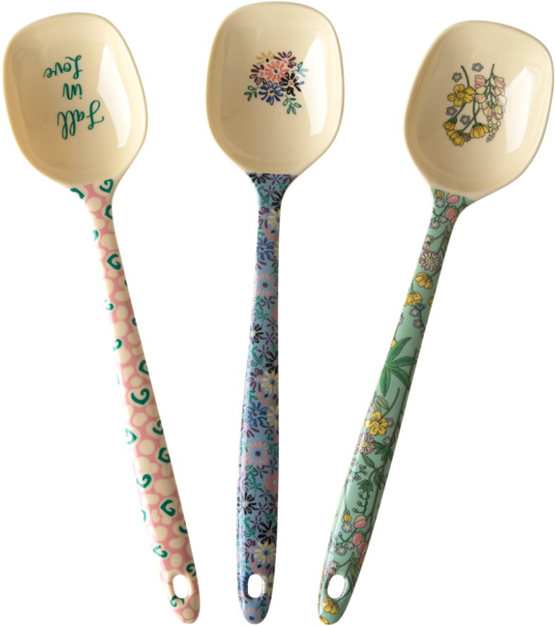 Melamine Cooking Spoons In Assorted Boogie Prints Rice - Spoon (1000x1000), Png Download