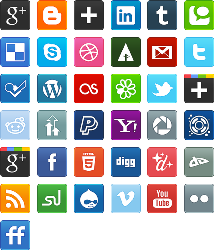 New Social Media Bookmarking Icon Set Icon Pack By - Social Media Icons (444x518), Png Download