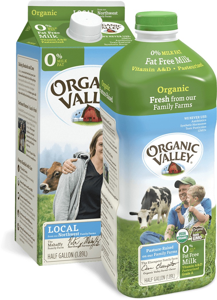Organic Valley Farms Skim Milk - 64 Fl Oz Carton (760x1140), Png Download