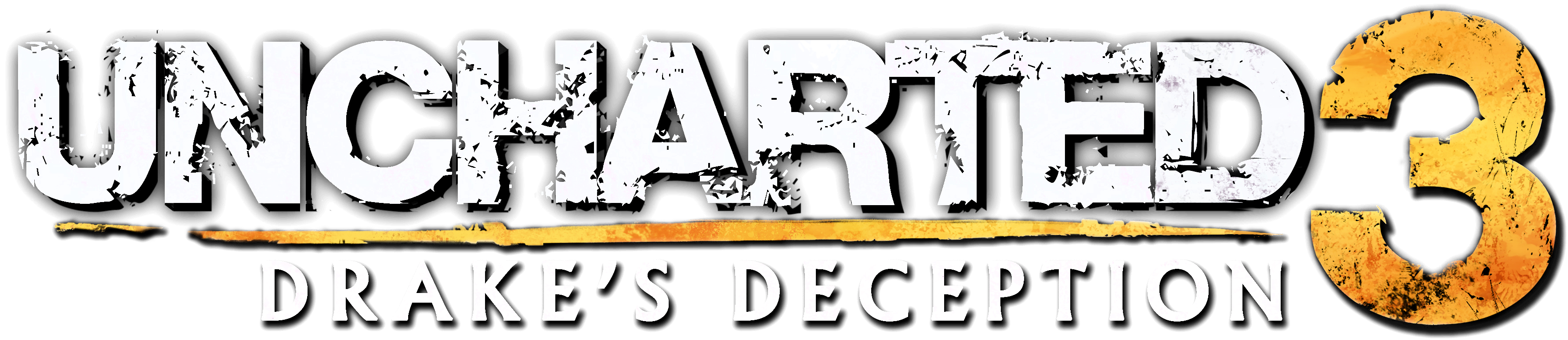 No Caption Provided - Uncharted 3 Drake's Deception Logo (3652x840), Png Download