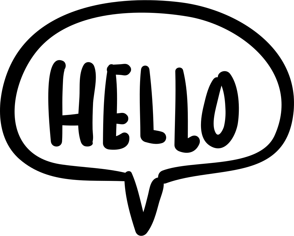 Hello Speech Bubble Handmade Chatting Symbol Comments - Clip Art Hello Speech Bubble (980x788), Png Download