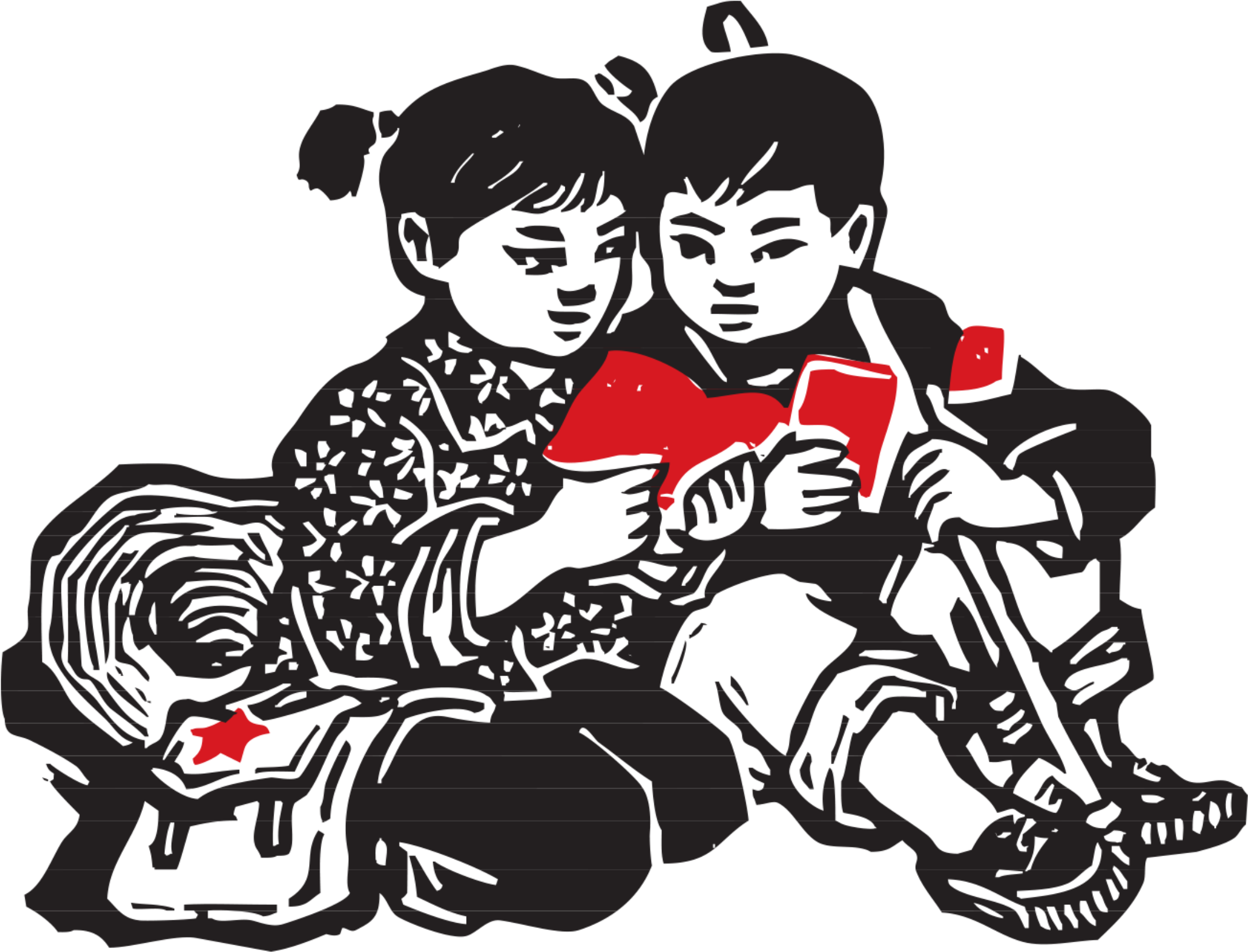 Fresh Cute Black Hand Drawn Portrait Labor Day Holiday - 中國 革命 海報 (2500x2500), Png Download