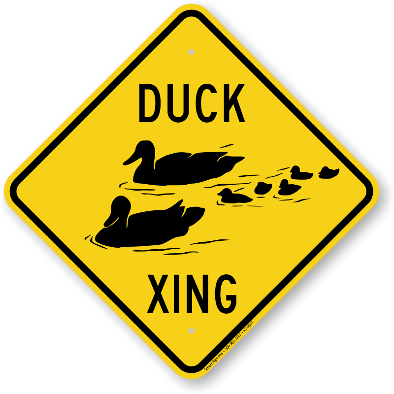 Zoom, Price, Buy - Duck Crossing Sign (800x800), Png Download