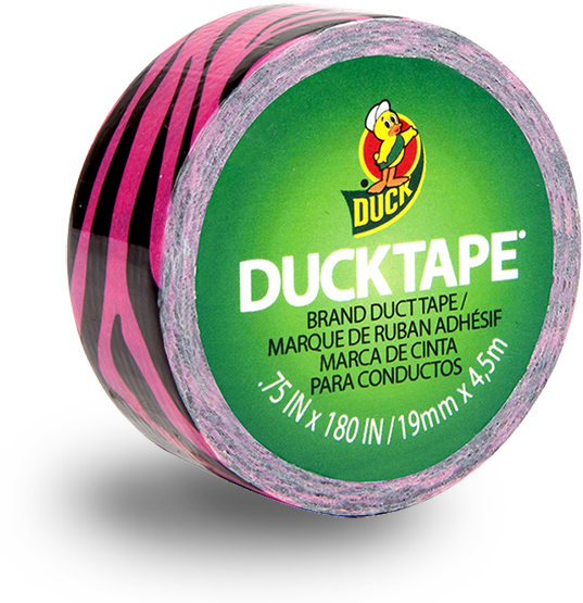 Duck Tape , Pink Zebra - Ducklings Mini Duck Tape Brand Duct Tape - Pink Zebra, (595x594), Png Download