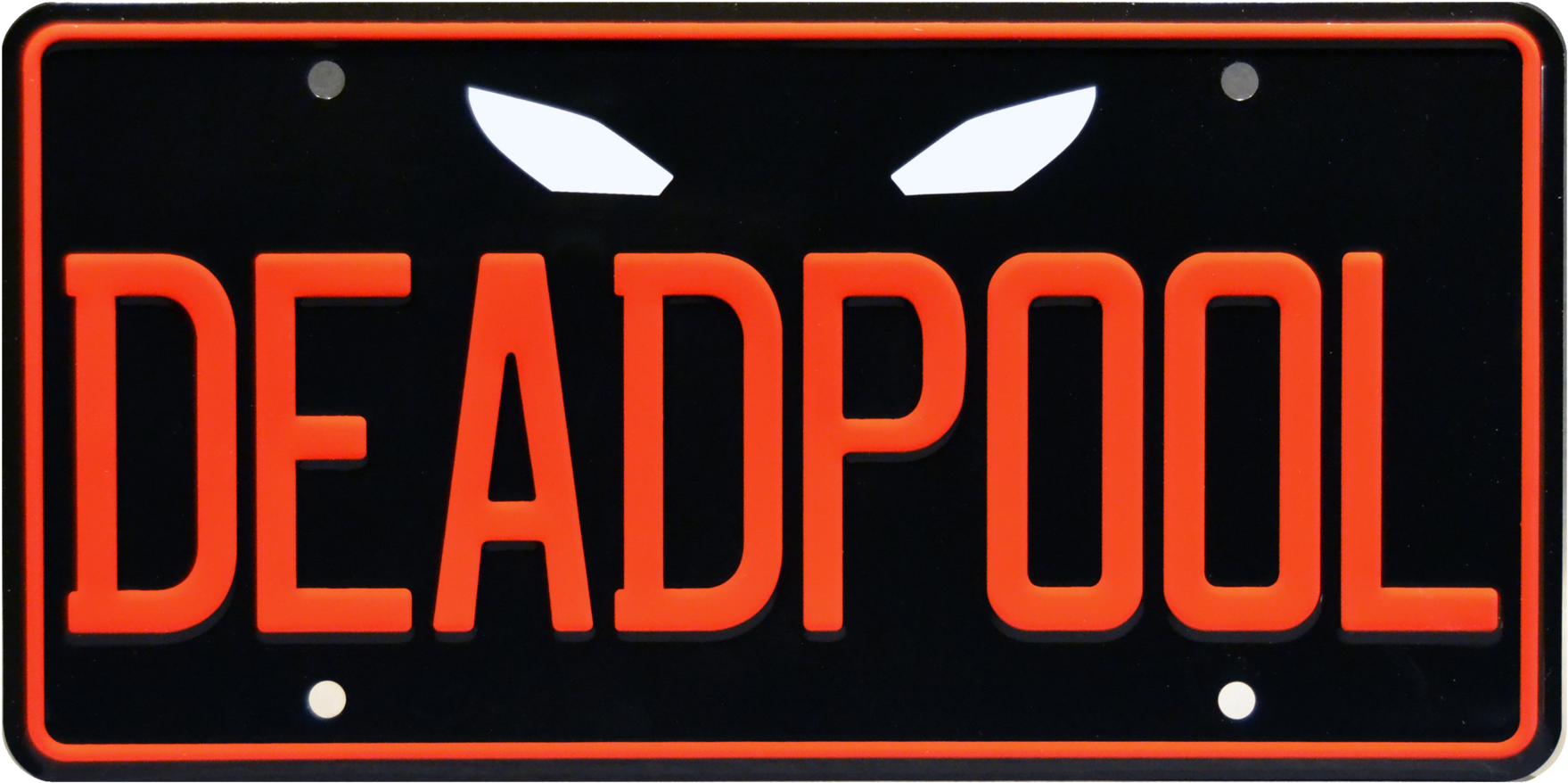 Deadpool Prop Plate Movie Memorabilia From Deadpool - Deadpool Wade Wilson Metal Stamped Vanity License Plate (2048x1170), Png Download