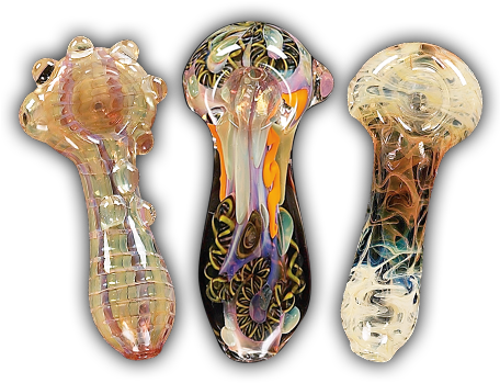 Glass Pipes Water Pipes Vaporizers Local Art Apparel - Glass Tobacco Pipe Png (455x355), Png Download