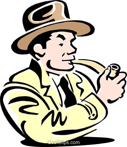 Man Smoking Pipe Royalty Free Vector Clip Art Illustration - Illustration (415x480), Png Download