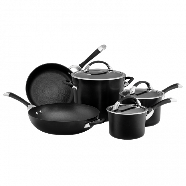 Circulon Symmetry 5 Piece Cookware Set - Select By Calphalon Hard Anodized Nonstick 8 Piece (650x650), Png Download