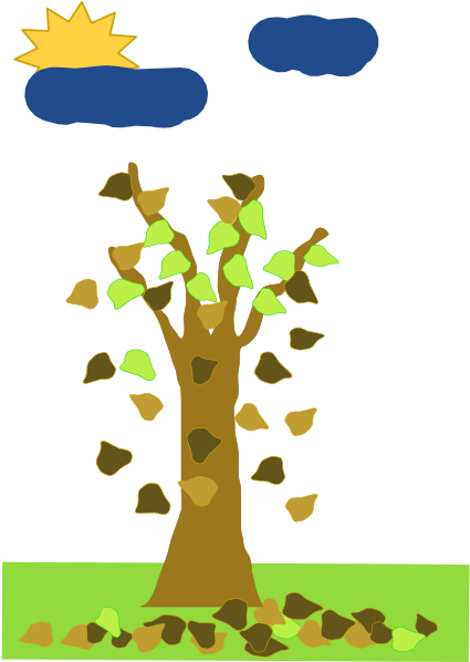 Tree With Leaves Falling Svg Clip Arts 510 X 597 Px (510x597), Png Download