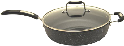 Starfrit 060705 002 0000 The Rock 11" Deep Fry Pan - Rock By Starfrit 11" Deep Fry Pan With Lid, Grey (400x400), Png Download