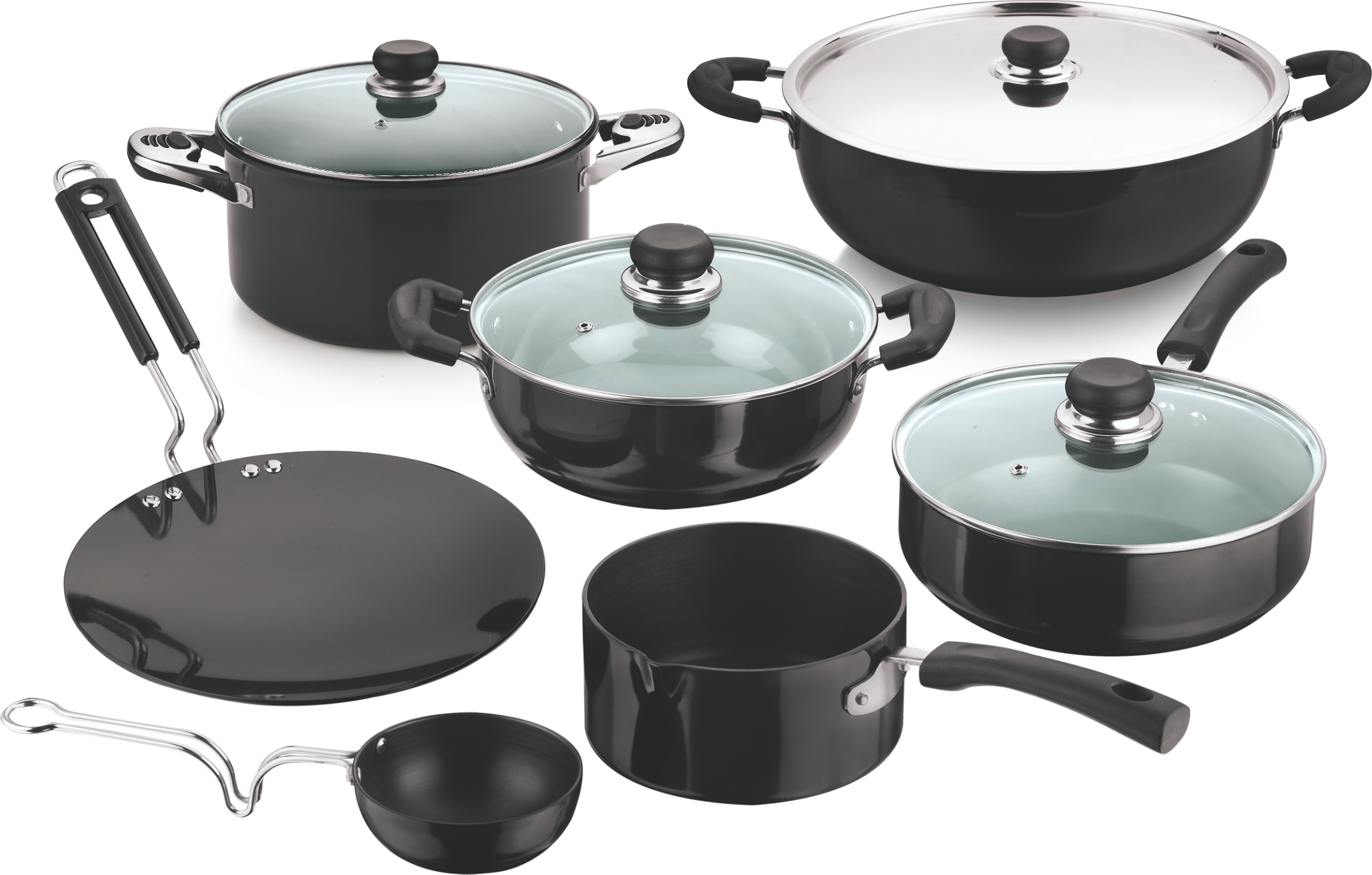 Vinod Unveils Its Stylish Black Pearl Range That Will - Vinod Non Stick Cookware (2158x1377), Png Download