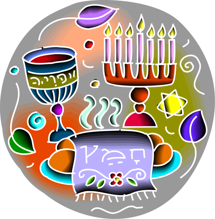 Menorah, Chalice, Unleavened Bread, Star Of David - Menorah (687x700), Png Download