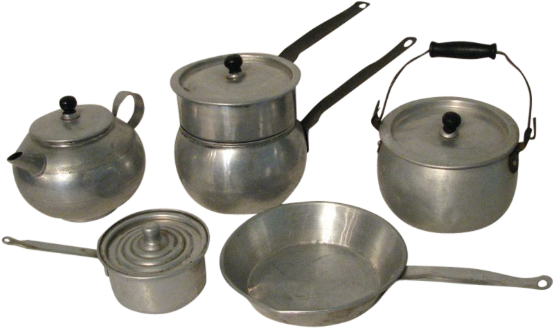 Vintage Toy Pots And Pans Set - Lid (799x799), Png Download