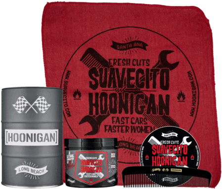 Suavecito X Hoonigan Original Hold Oil Barrel Set - Suavecito Pomade Hoonigan (480x384), Png Download