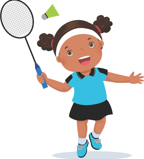 Badminton Cartoon Png - Sport Kids Vector (473x520), Png Download