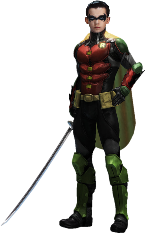 Robin Damian Wayne Transparent Background By Gasa979 - Damian Wayne Injustice Png (600x956), Png Download