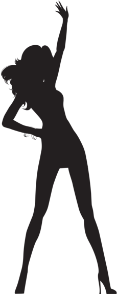 Dancing Woman Silhouette Png Transparent Clip Art Image - Woman Dancing Silhouette Png (235x600), Png Download