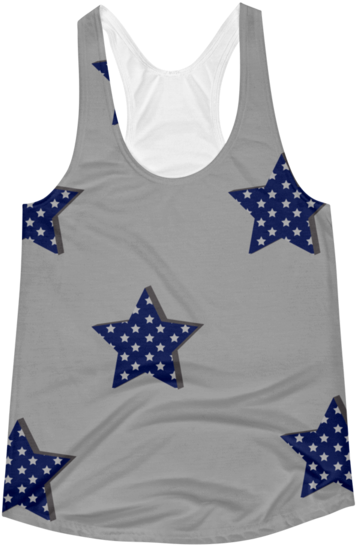 Patriotic Stars Women's Racerback Tank - Active Tank (600x600), Png Download