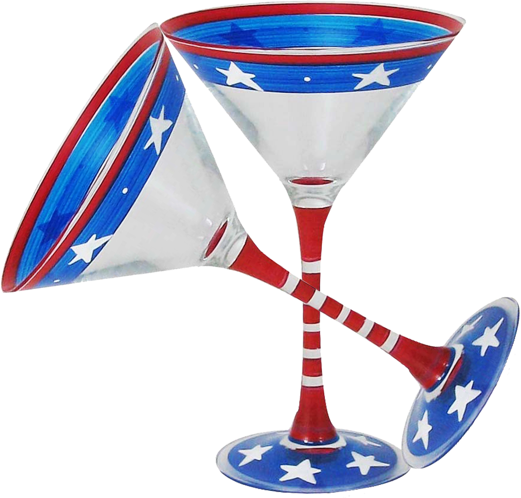 Stars/stripes Martini Glass Patriotic Collection Set - Cocktail Glass (2400x2400), Png Download