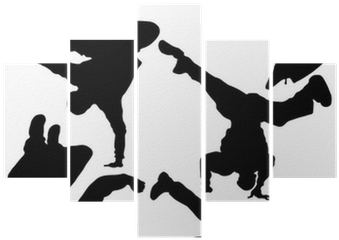 Silhouette Of Sequence Of Hip Hop Dancer, Vector Pentaptych - Hip Hop Dancer Vector (400x400), Png Download