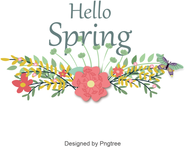 Hola Primavera Frontera - Floral Design (640x640), Png Download