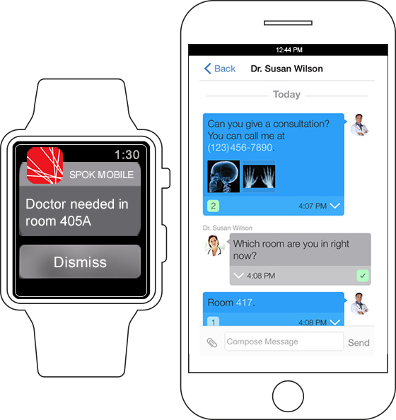 Iphone & Apple Watch - Secure Text Messaging (560x594), Png Download
