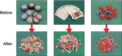 Shreds Retired Casino Chips, Playing Cards And Dice - Formax, Inc. (500x400), Png Download
