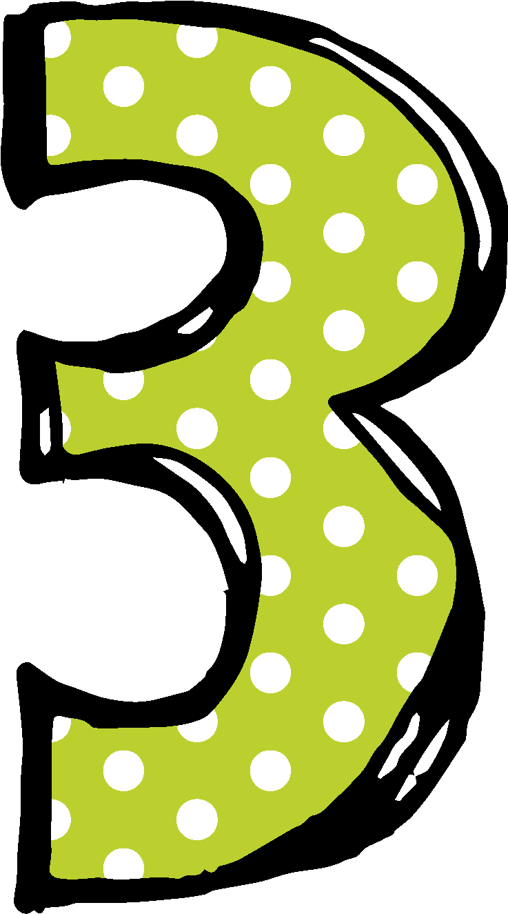 Polka Dot Number 3 - Cute Number 3 Png (868x1436), Png Download