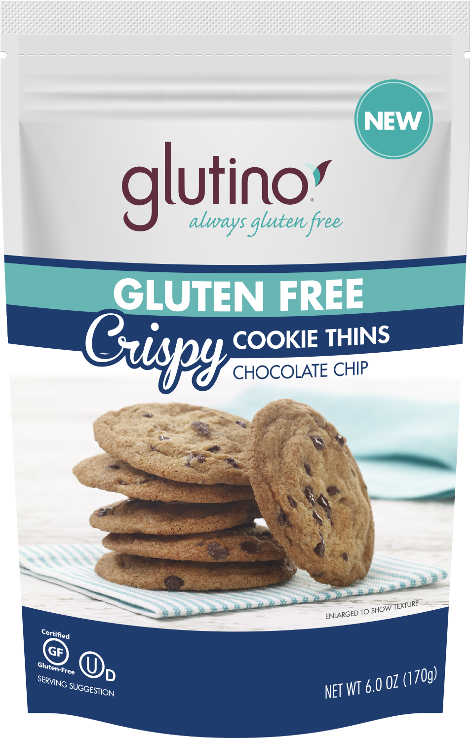 Glutino - Gluten Free Crispy Cookie Thins Chocolate (1500x2100), Png Download