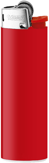 Werbefeuerzeuge Bic Slim In Rot - Lighter (600x600), Png Download