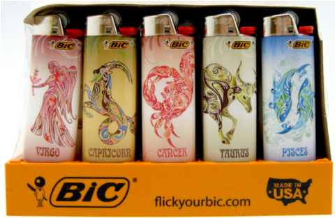 Bic Lighter Astrology Design 50ct - Bic Lighter 50 Ct Tray - Hispanic La Loteria (480x480), Png Download