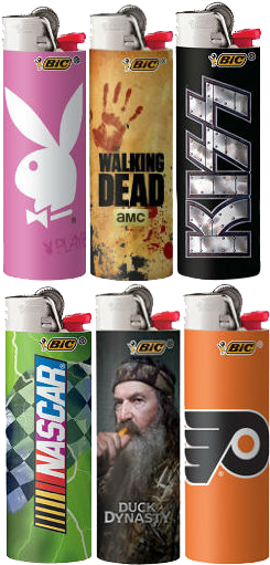Playboy, The Walking Dead, And Nascar Branded Bic Lighters - Mead Kiss - Kiss - 2015 Calendar (292x510), Png Download