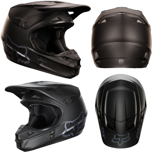 Motorcycle Helmets In Bangalore - Fox V1 Helmet Black (500x500), Png Download