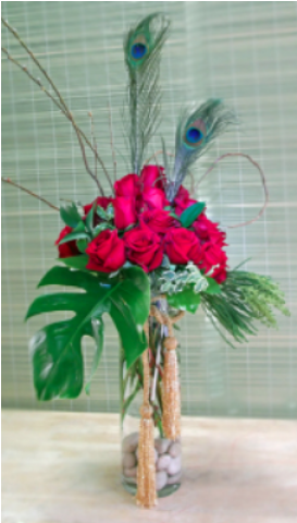 Uptown Blossoms 18 Roses With Beaded Garland - Bouquet (480x480), Png Download