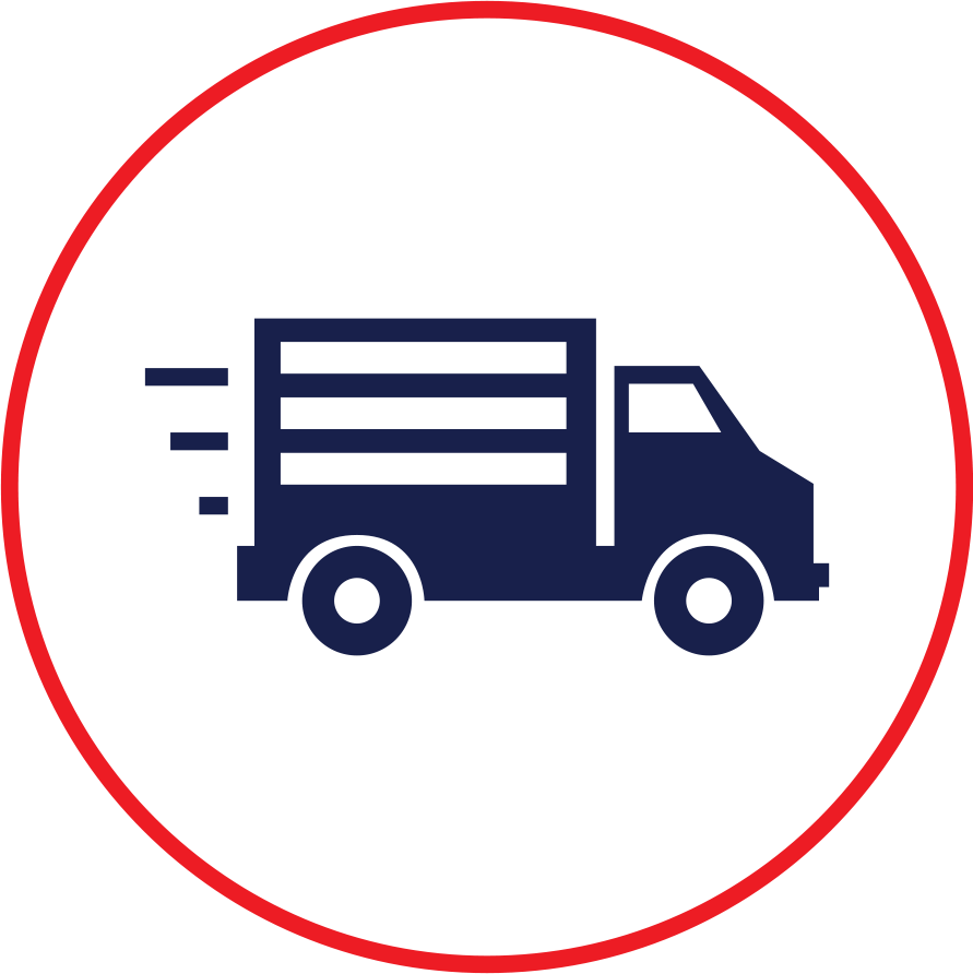 Quick Shipping - Driving Truck Icon (891x892), Png Download