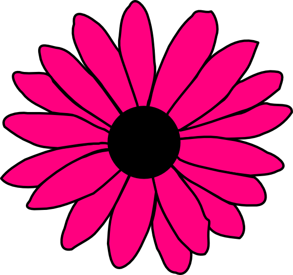 How To Set Use Hot Pink Daisy Clipart - Red Flower Clip Art (600x562), Png Download