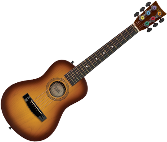 Make Real Music It's Tunable With Accurate Fret Spacing - First Act Black With Hearts 30" Acoustic Guitar (585x495), Png Download