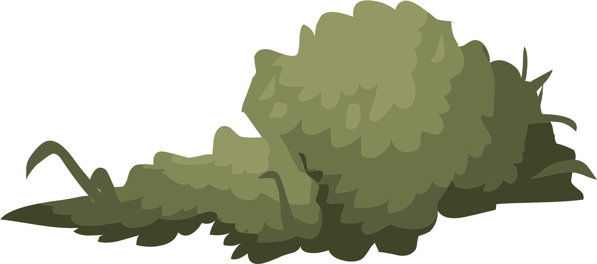Mountain Flora Clipart Png For Web - Bush Vector Png (600x265), Png Download
