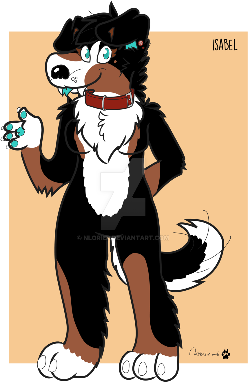 Bernese Mountain Dog Clipart Png Cartoon - Cartoon (1024x1448), Png Download