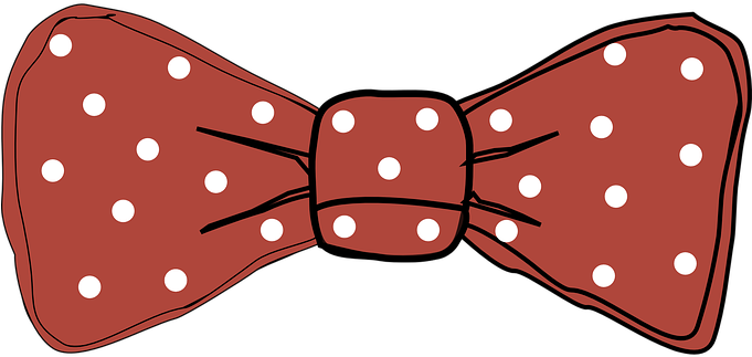 Tie Dots Bow Red Fashion Elegant Tie Bow B - Bow Tie Red Clipart (680x340), Png Download