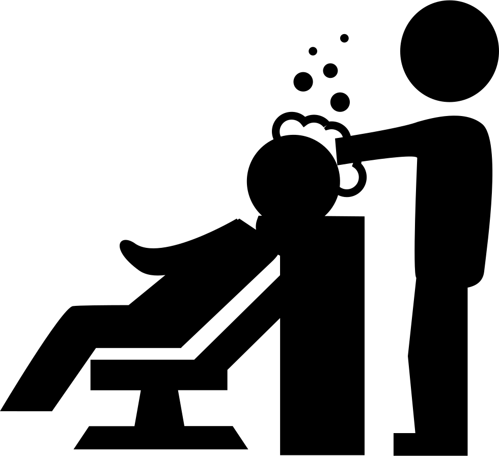Hairdresser Washing The Hair Of A Client With Bubbles - Hair Wash Icon (980x896), Png Download