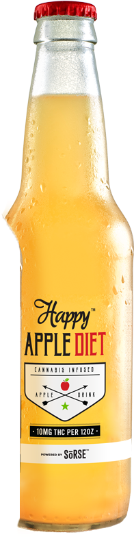 Happy Apple - Glass Bottle (528x800), Png Download