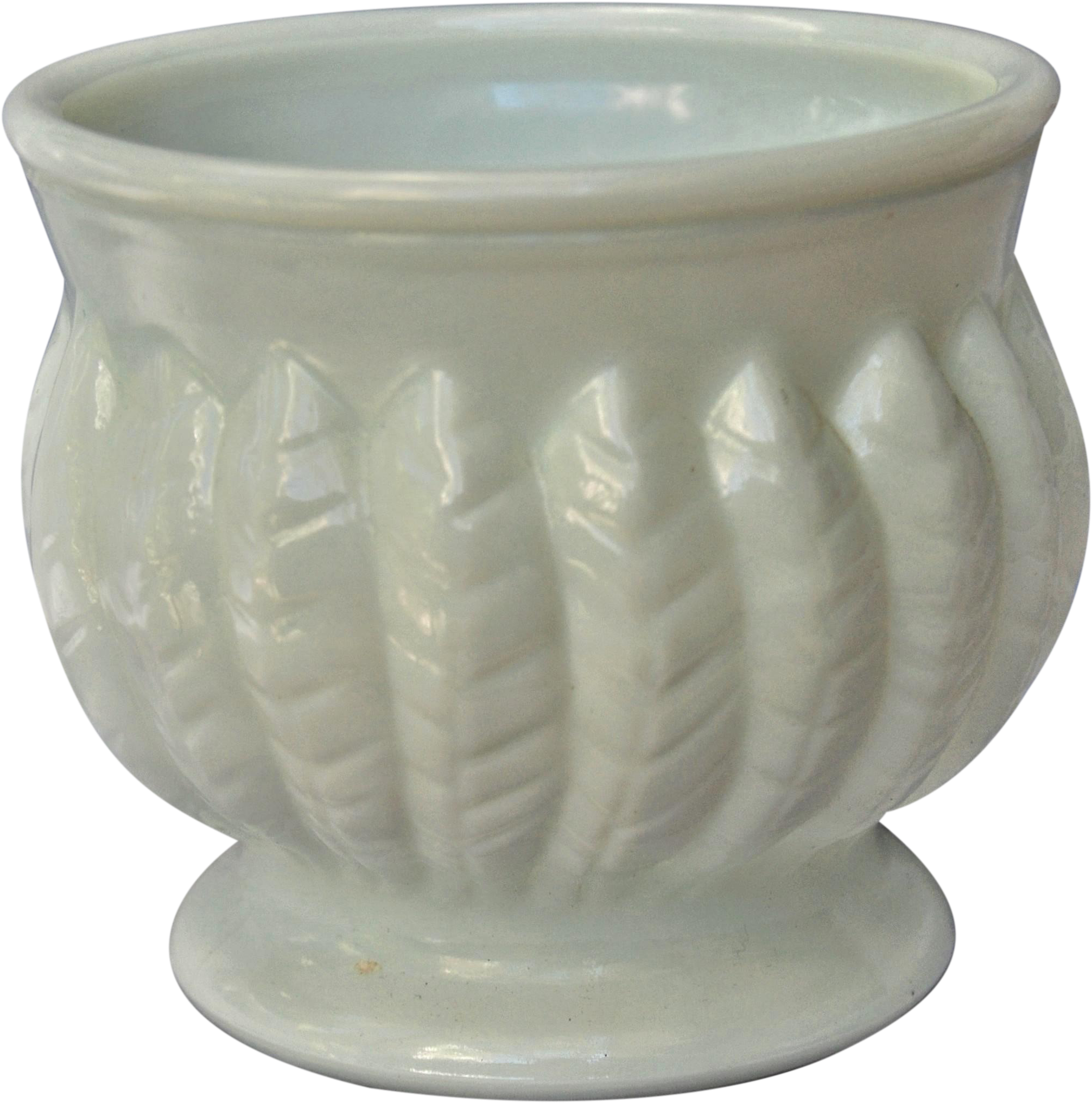 Vintage Leaf Design Randall Milk Glass Vase On Chairish - Vase (2234x2257), Png Download
