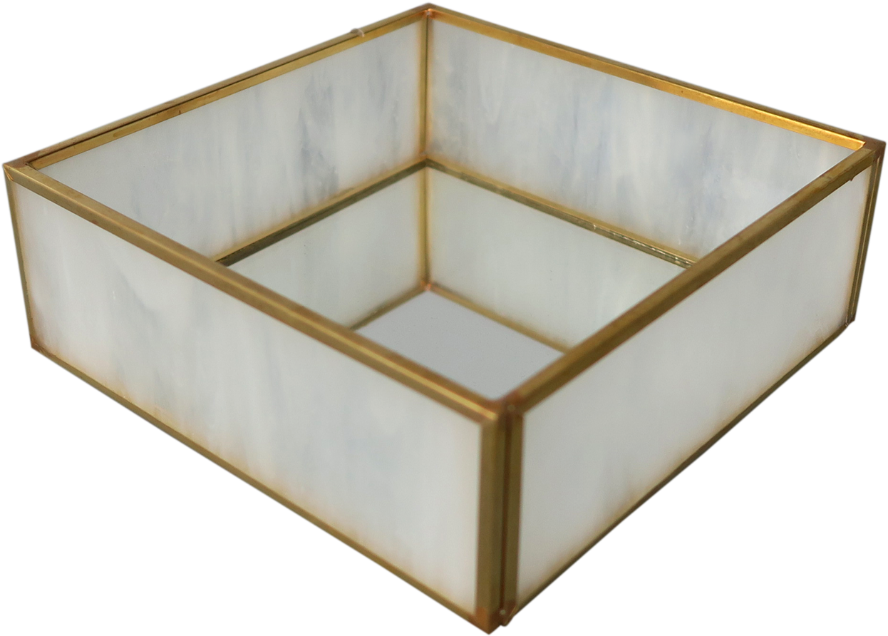 Milk Glass And Brass Mirror Box - Wood (1920x1920), Png Download