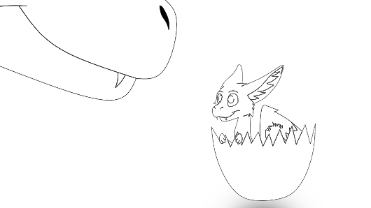 Photo - Baby Dragon Silhouette (530x298), Png Download