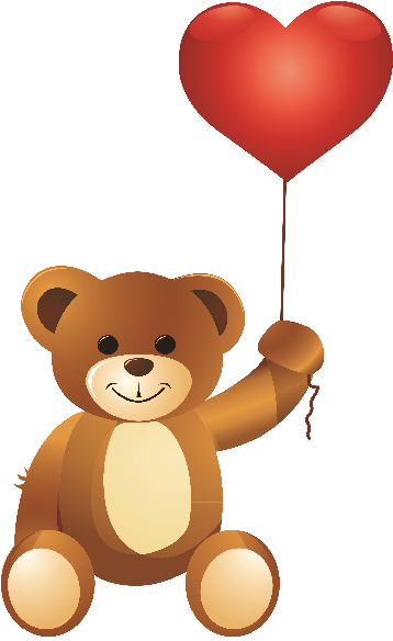 Teddy Bear With A Balloon (600x600), Png Download