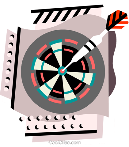 Darts In Dartboard Royalty Free Vector Clip Art Illustration - Illustration (421x480), Png Download