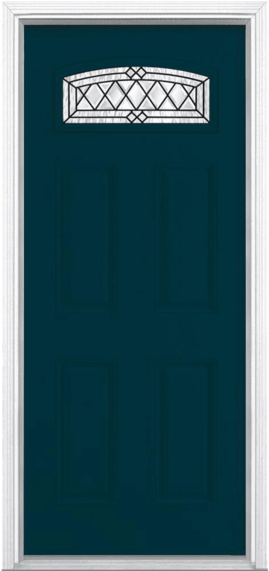 Halifax Camber Fan Lite Painted Smooth Fiberglass Prehung - Masonite 36 In. X 80 In. Halifax Camber Fan Left Hand (570x570), Png Download